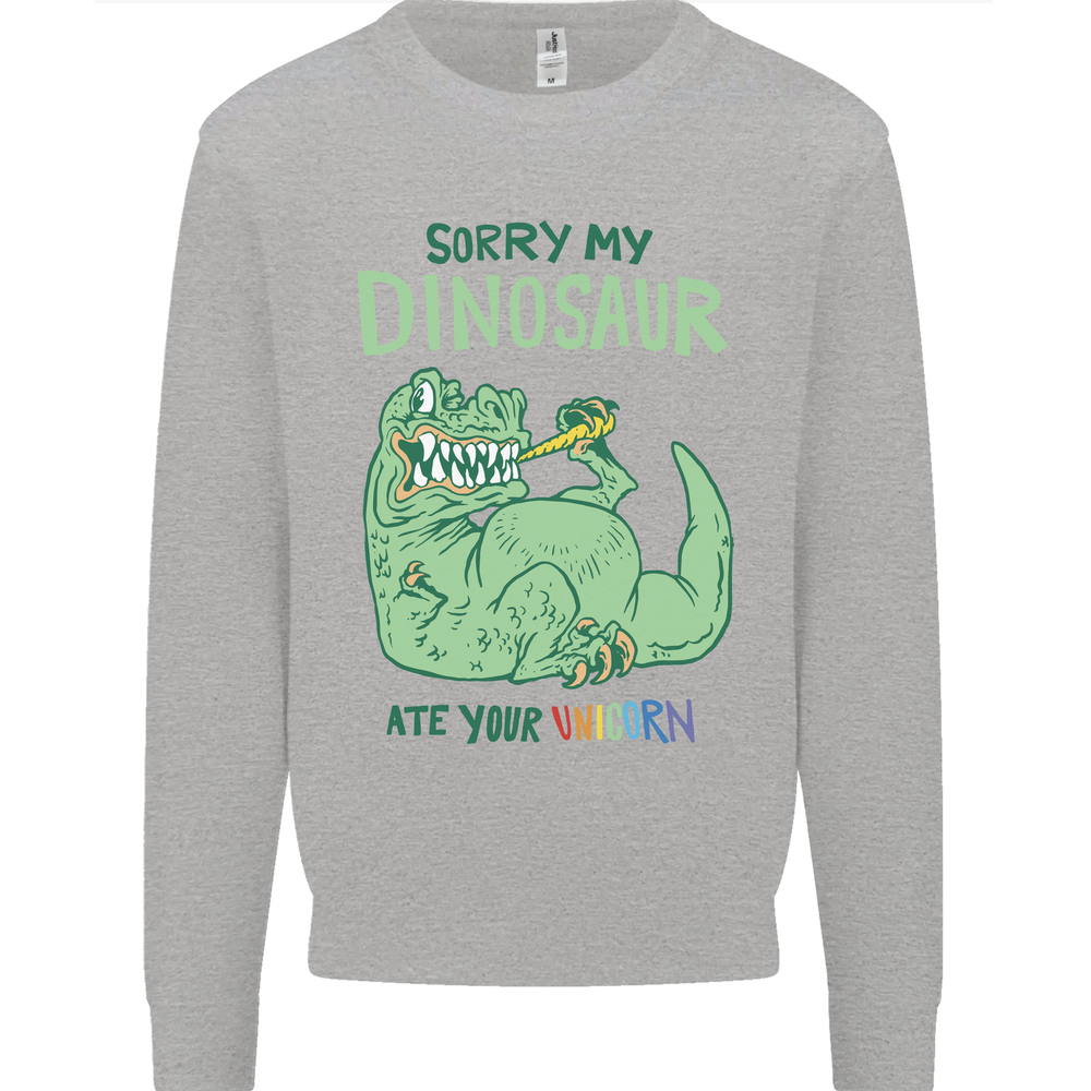 My Dinosaur Ate Your Unicorn T-Rex Funny Mens Sweatshirt Jumper