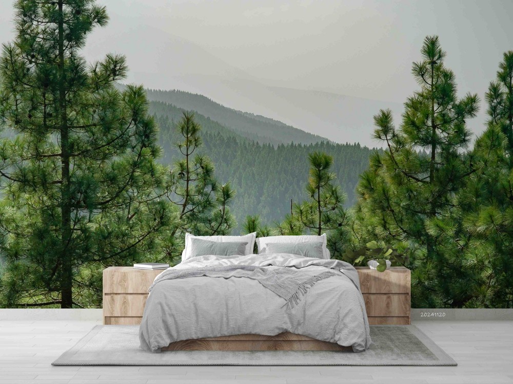 3D Mountains Forest Landscape Wall Murals Wallpaper Murals Wall Sticker
