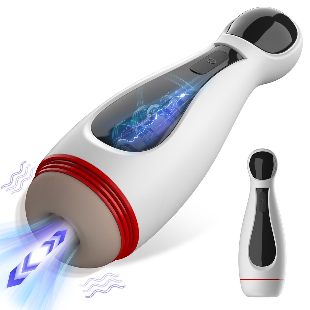 2in1 Automatic Male Masturbater Sucking Vibrating Pocket Pussy HandsFree Sex Toy