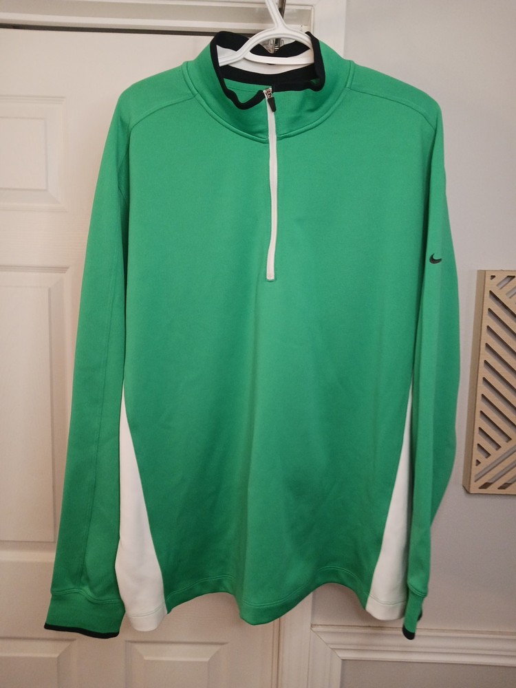Nike Dri-FIT Golf Tour Perform Pullover Mens XL Green Quarter Zip Long Sleeve