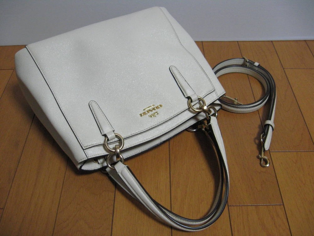 COACH Tote Shoulder Bag 2-Way Crossbody F13683 in White
