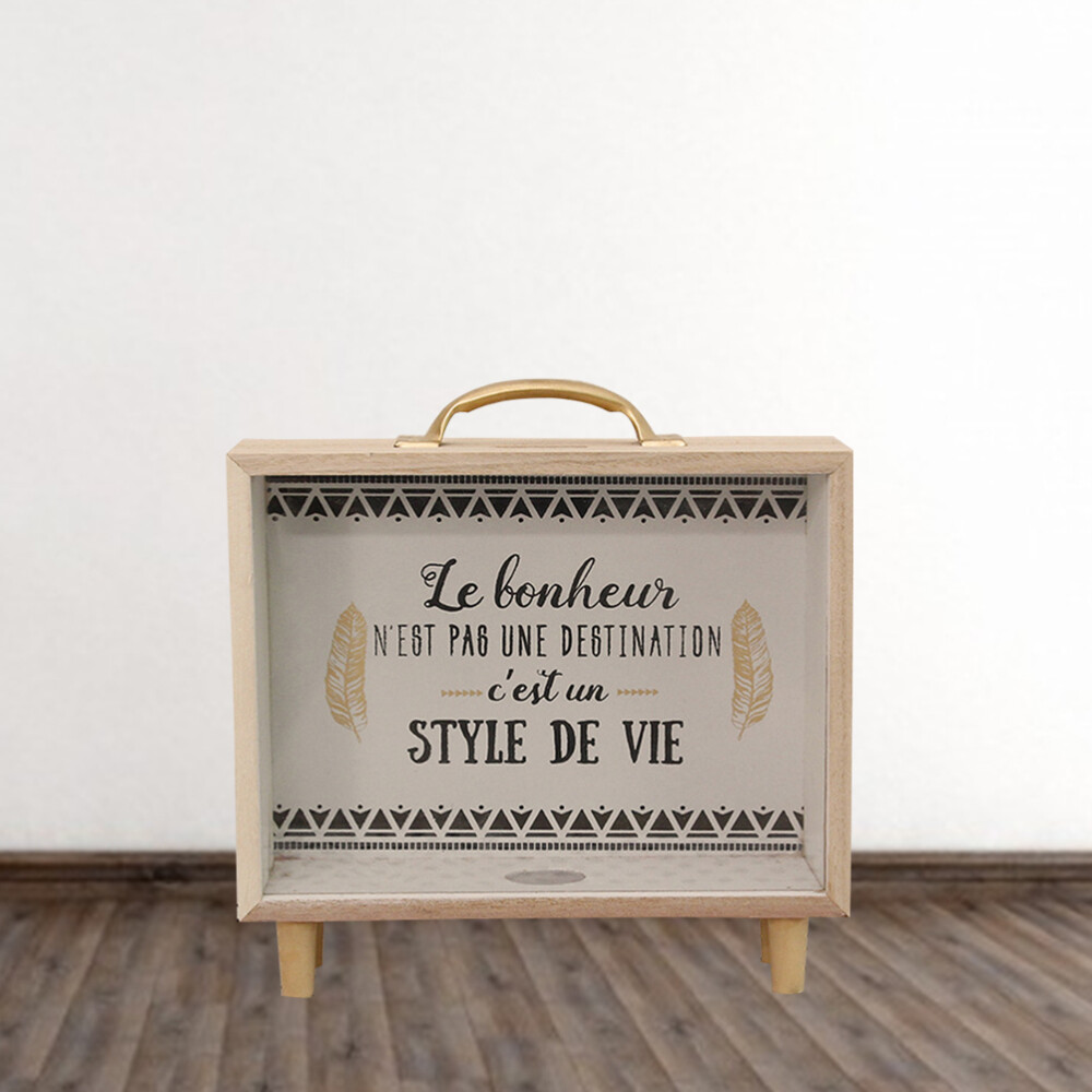 Creative Nordic Wooden Piggy Bank Saving Pot Bedroom Desktop Decoration