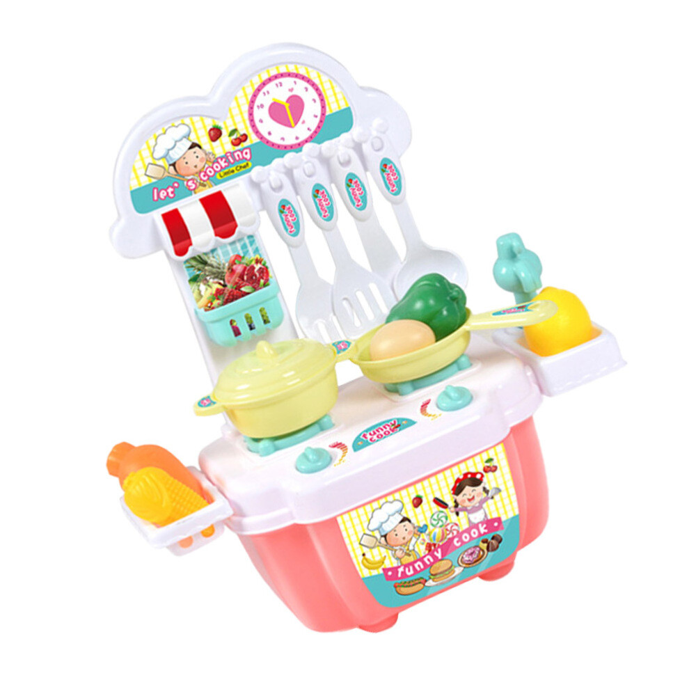 Plastic Play Food Set Pretend Kitchen Set Tableware Toy Play Kitchen