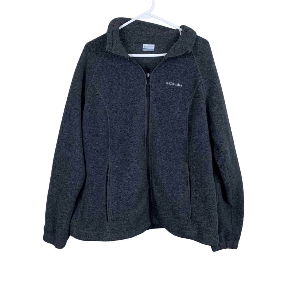 Columbia Men's 1X Gray Full Zip Fleece Jacket for Comfort & Warmth
