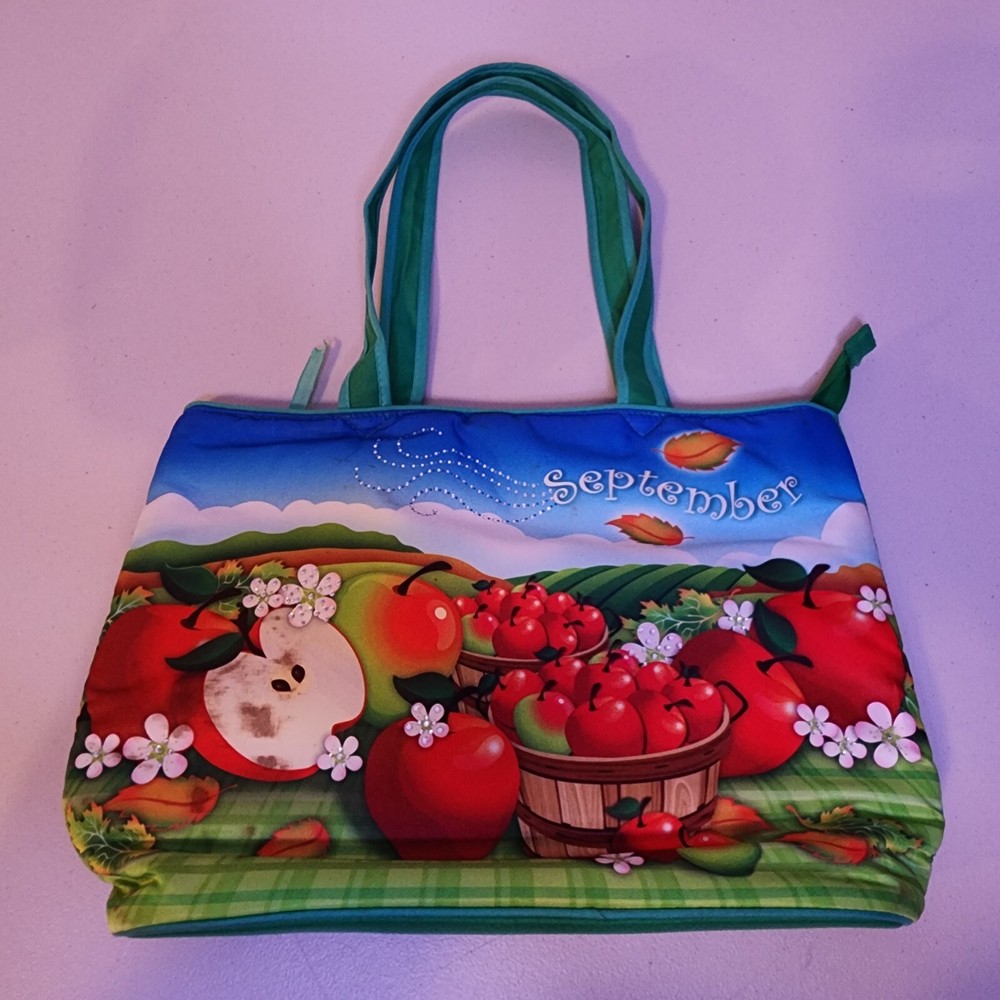 Seasonal Celebrations Quilted Handbag September Grandma Peasant Cottage Core-image