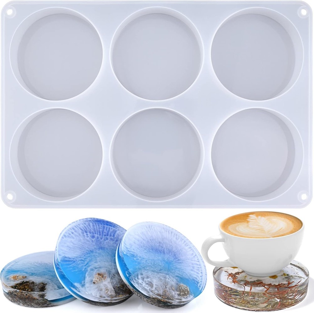 Actvty Resin Coaster Molds 6-Cavity Deep Round Mold