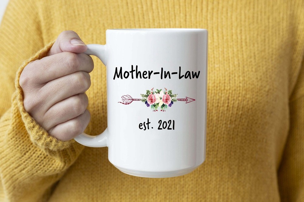 Mother In Law Est 2021 Mug New Mother In Law Arrow Coffee Mug Mug & Coaster