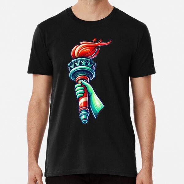 Save Democracy Colorful Torch Symbol of Democracy and Freedom T-Shirt S-5XL