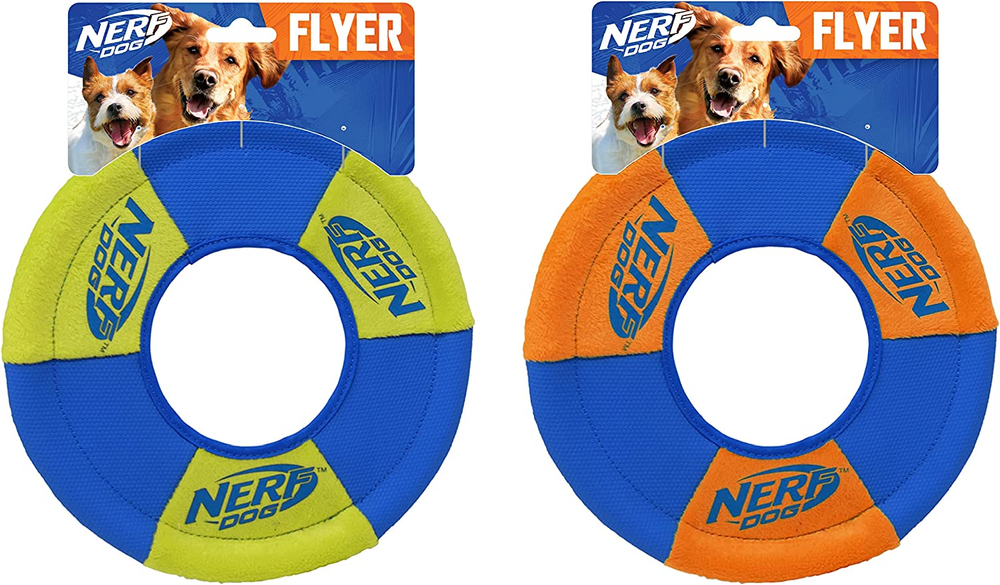 Toss and Tug Ring Dog Toy, Flying Disc, Lightweight, Durable and Water Resistant