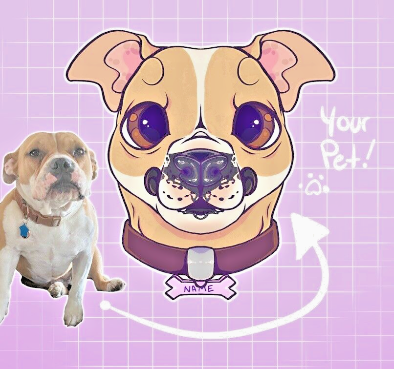 CUSTOM keychain Art Of Pet Or Character Drawing