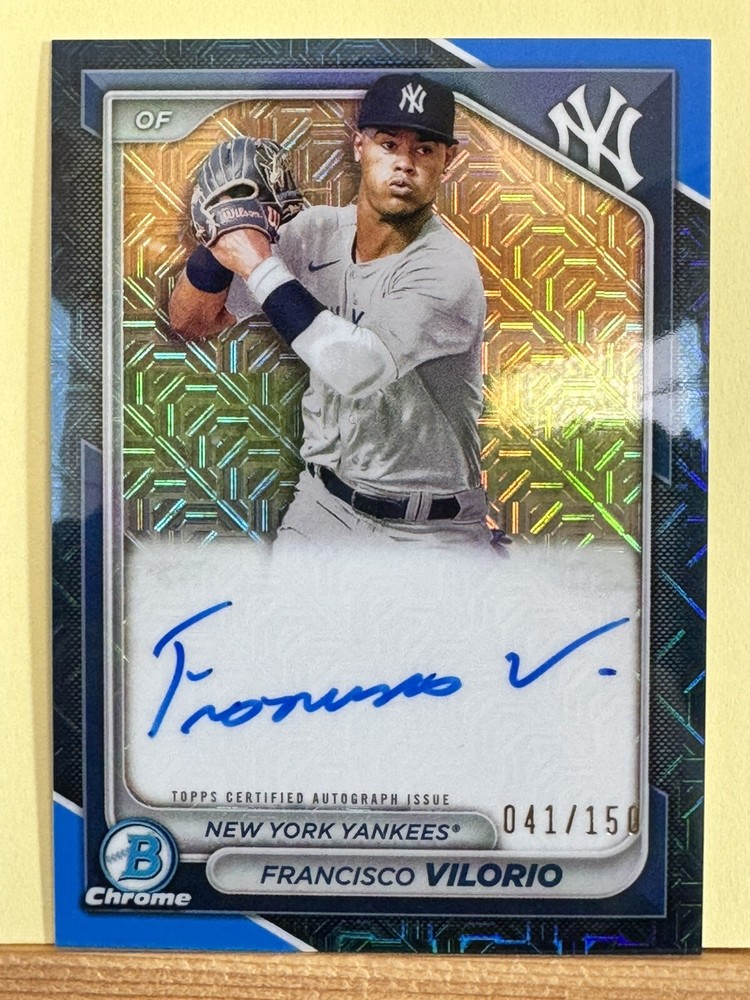 2024 Bowman Chrome Francisco Vilorio Mojo Image Variation Auto 041/150 Yankees