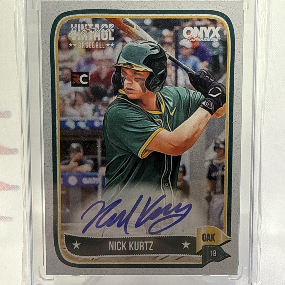 Nick Kurtz 2024 Onyx Vintage Extended  VANIKU Autograph Blue Ink Auto Athletics
