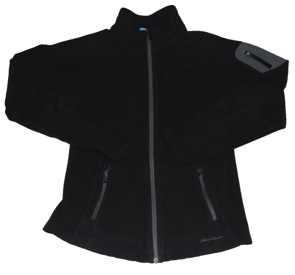 Eddie Bauer First Ascent Women's Polartec Fleece Jacket Size M Black Full Zip