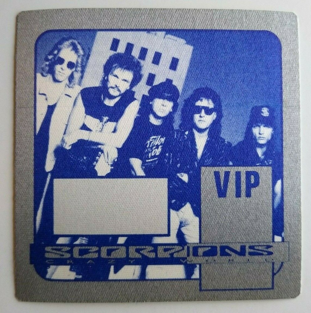 Scorpions Backstage Pass Crazy World Tour VIP Band Photo Original 1990 Hard Rock
