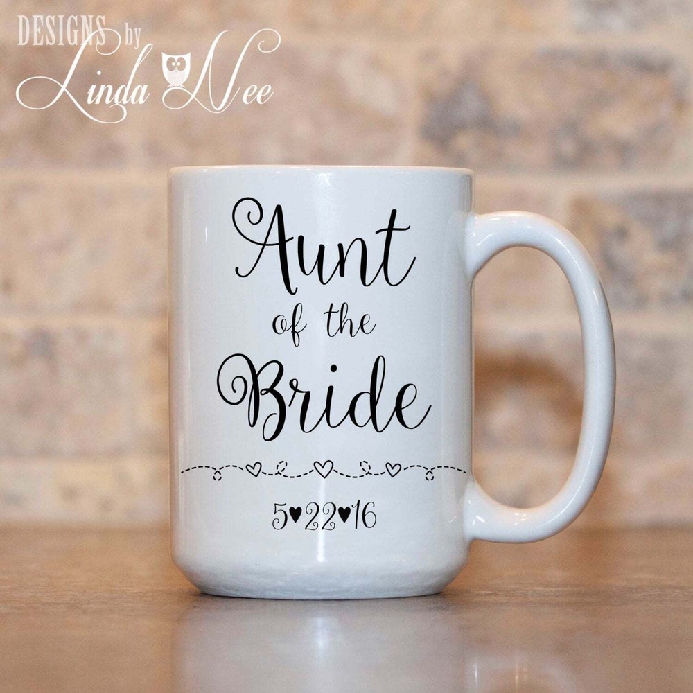 Personalized Aunt Of The Bride Mug Aunt Wedding Thank You Gift Aunt And Uncle Of