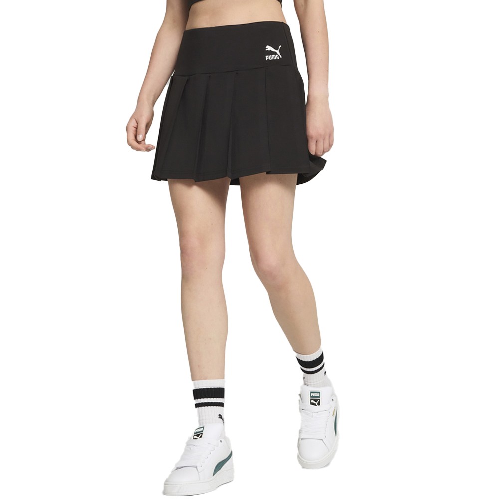 PUMA Classics Pleated Mini Skirt Womens Black Casual 62657601