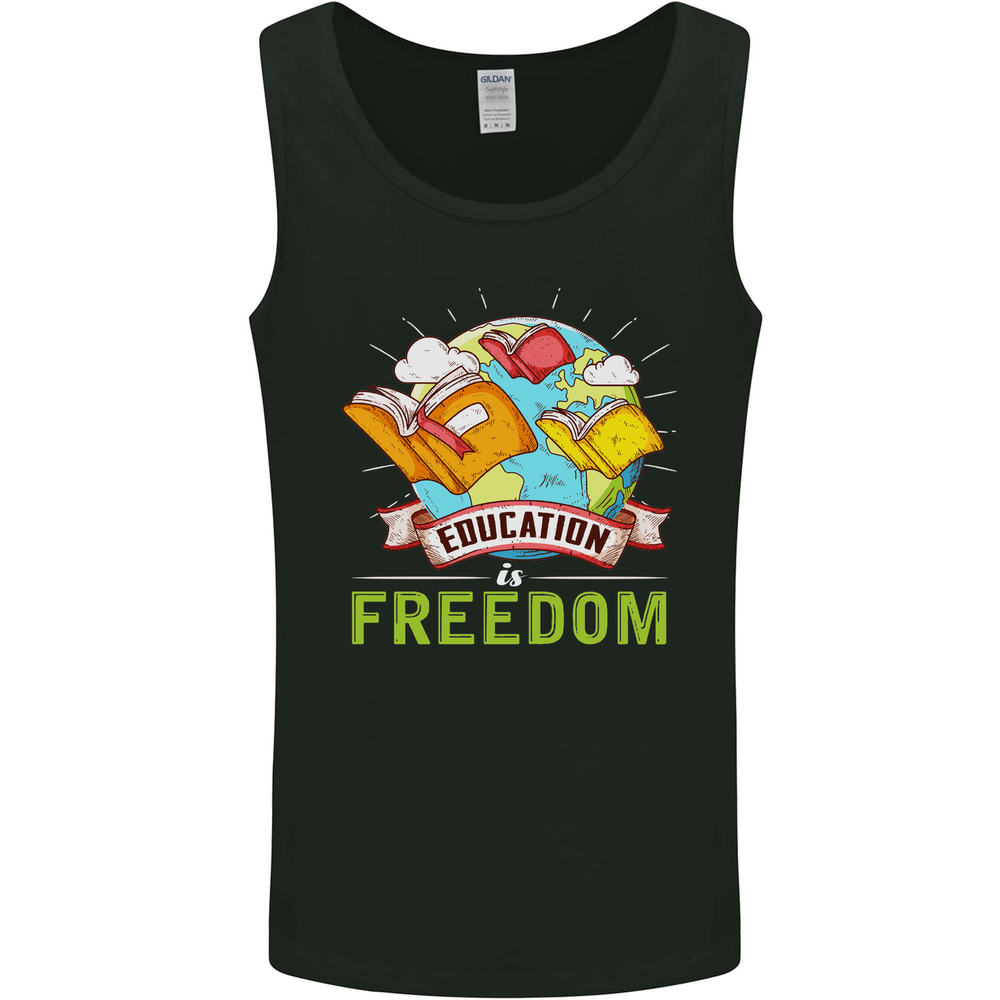 Education Is Freedom Teaching Teacher Mens Vest Tank Top