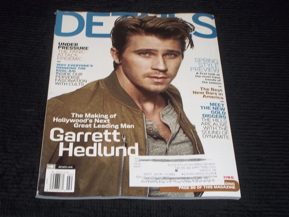 2013 FEBRUARY DETAILS MAGAZINE - GARRETT HEDLUND FRONT COVER - H 8948