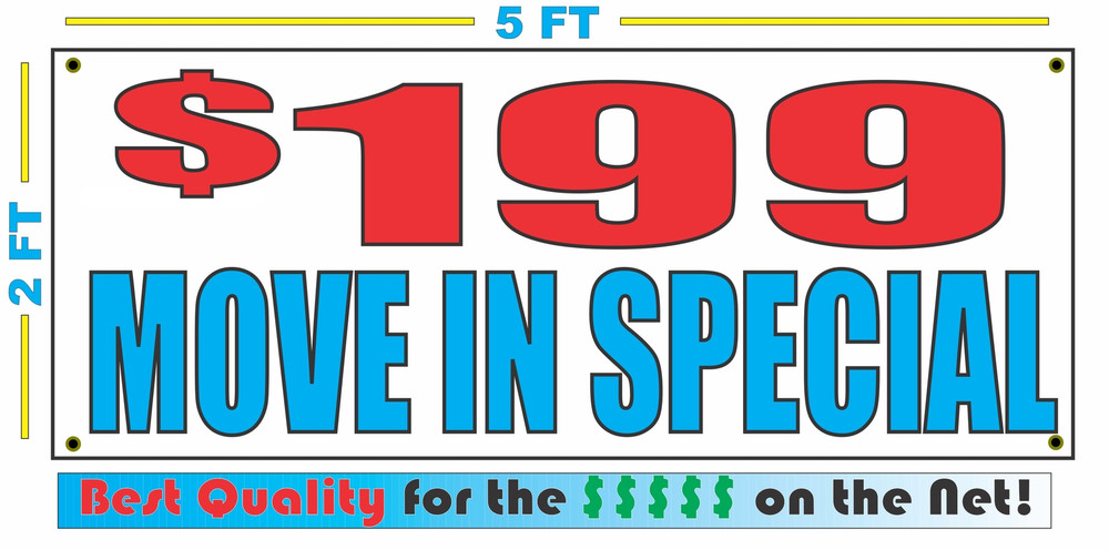 $199 Move-In Special Banner 2x5 Feet Promotion Advertisement Sign
