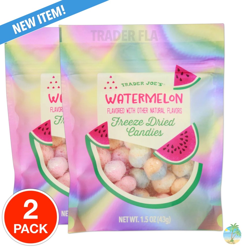 Trader Joe's Freeze Dried Watermelon Candy 2-Pack Limited Edition-image