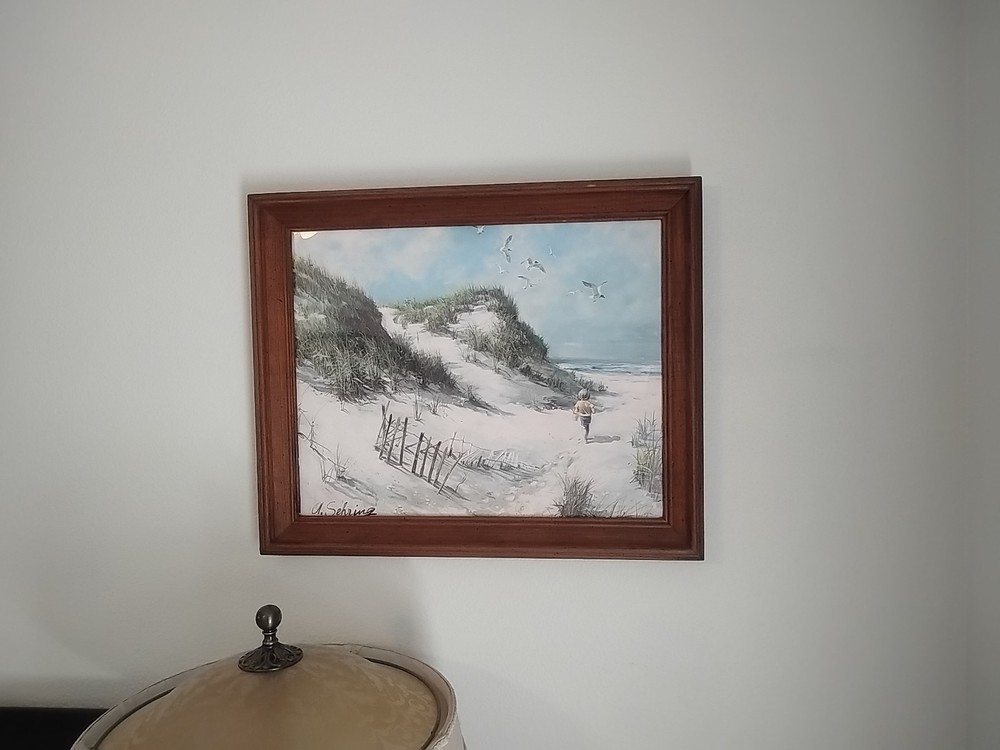 Vintage Art Framed Seascape 