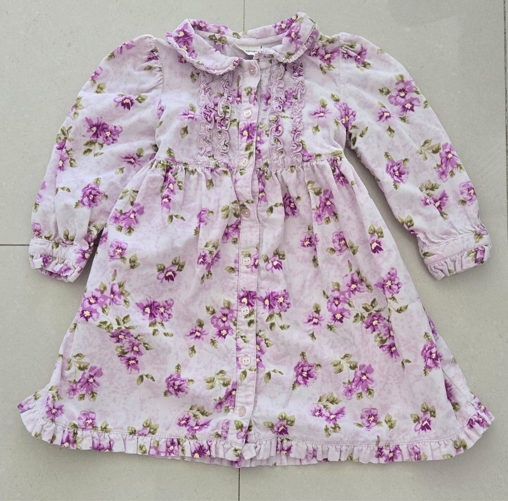 Vintage Y2K Laura Ashley 100% Cotton Corduroy Dress Size 12 Months