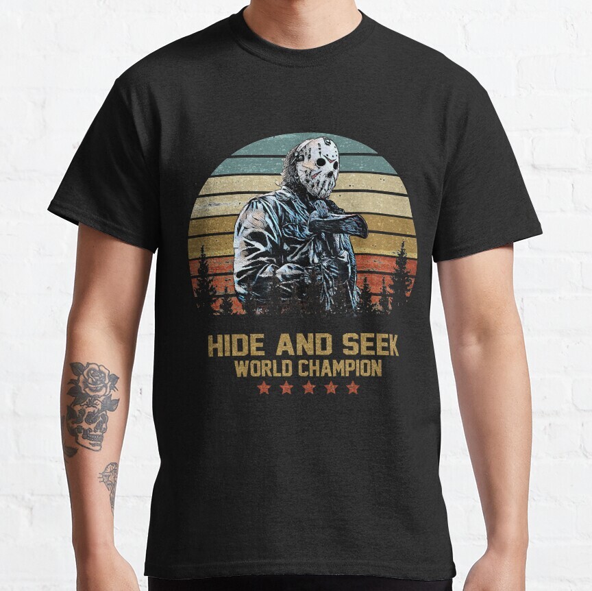 Cotton T-Shirt Friday The 13th Jason Voorhees Hide And Seek World Champion