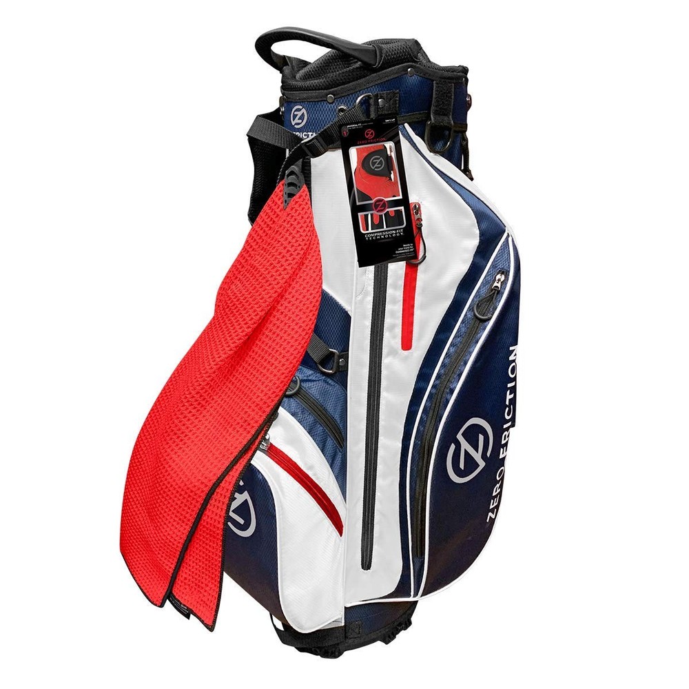 Navy Golf Stand Bag with 40 Inch Towel & Universal Golf Glove