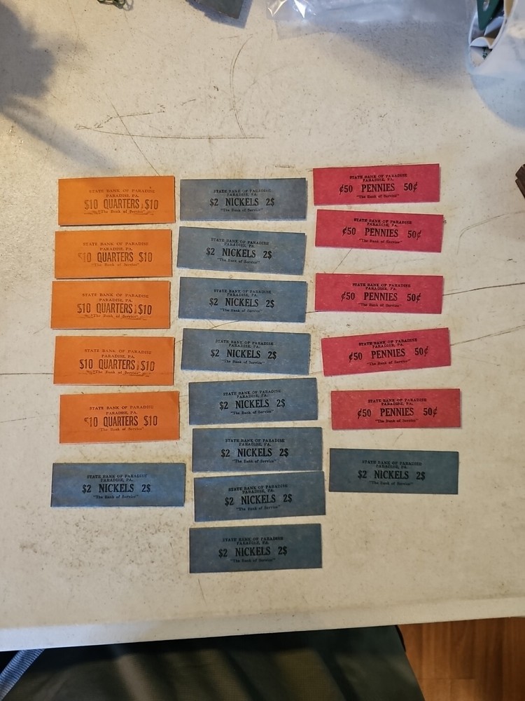 Vintage State Bank Of Paradise Pennsylvania Lot Of 20 Coin Wrappers