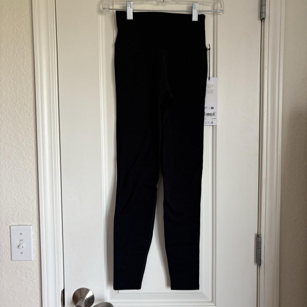 Alo Womens Black Seamless Plush High Waist 7/8 Leggings Size XS NWT