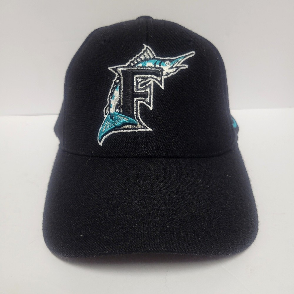 VTG 90s Nike Florida Marlins MLB Wool Strapback Cap with Bold Logo