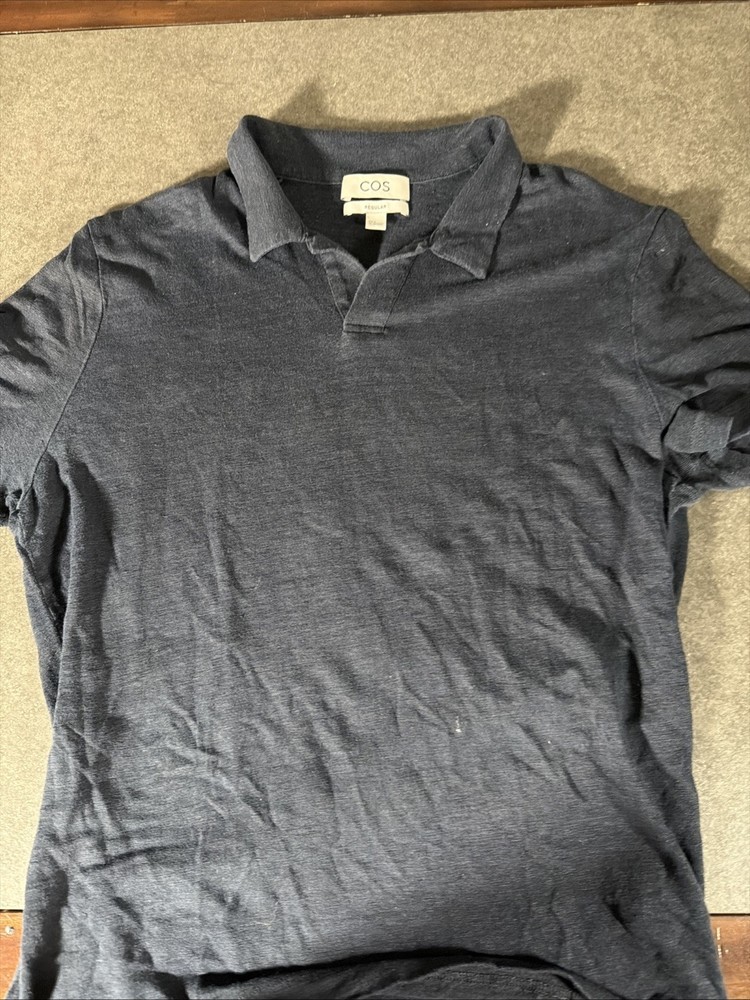 COS Women’s Polo Shirt Size M Gray Minimalist Short Sleeve Modern Fit
