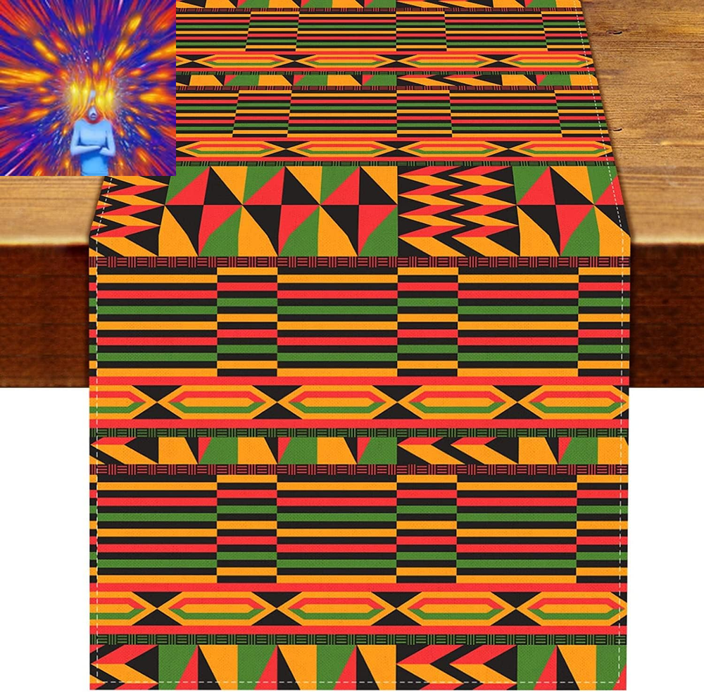 Kwanzaa Kente Table Runner 108Inches Long Black History Month National Holiday P
