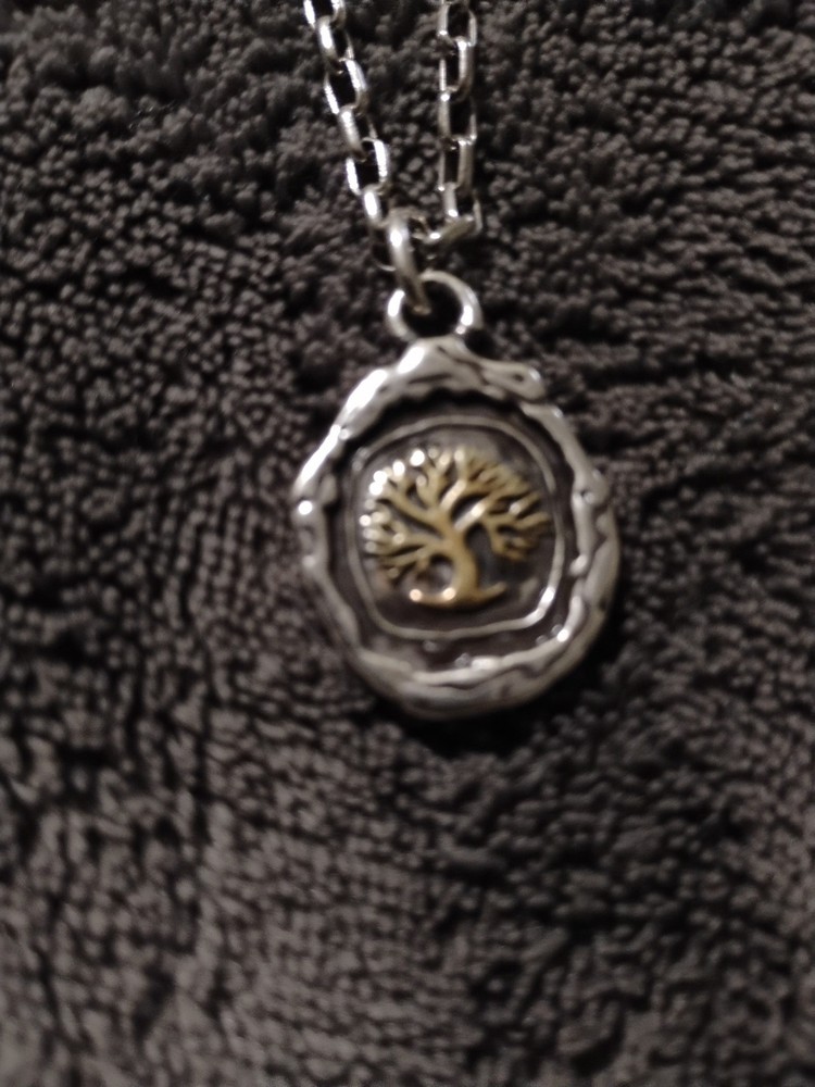 Brighton Ferrara Virtue Oak Tree Heart Pendant Necklace in Two-Tone Finish