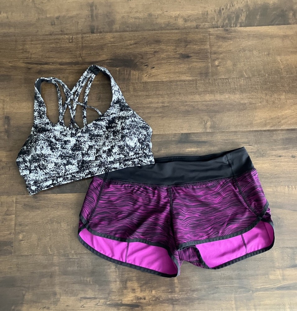 Lululemon Speed Short 2.5 & Free To Be Serene Bra Size 8 Lot Of 2