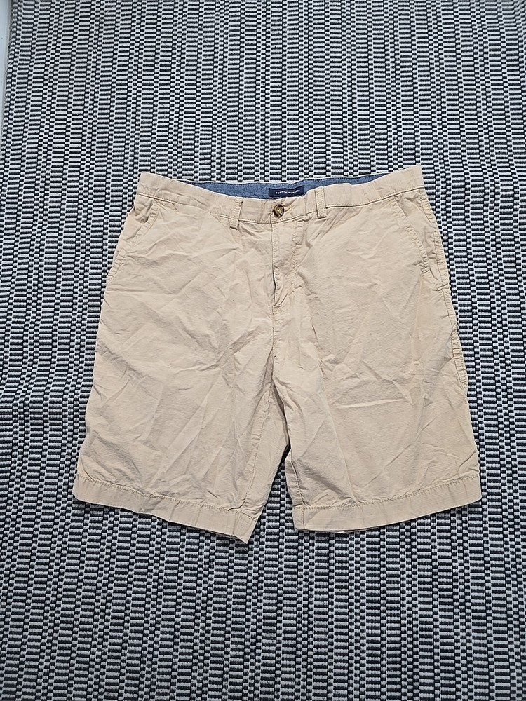 Tommy Hilfiger Mens Dress Short Size 36 Khaki beige all cotton