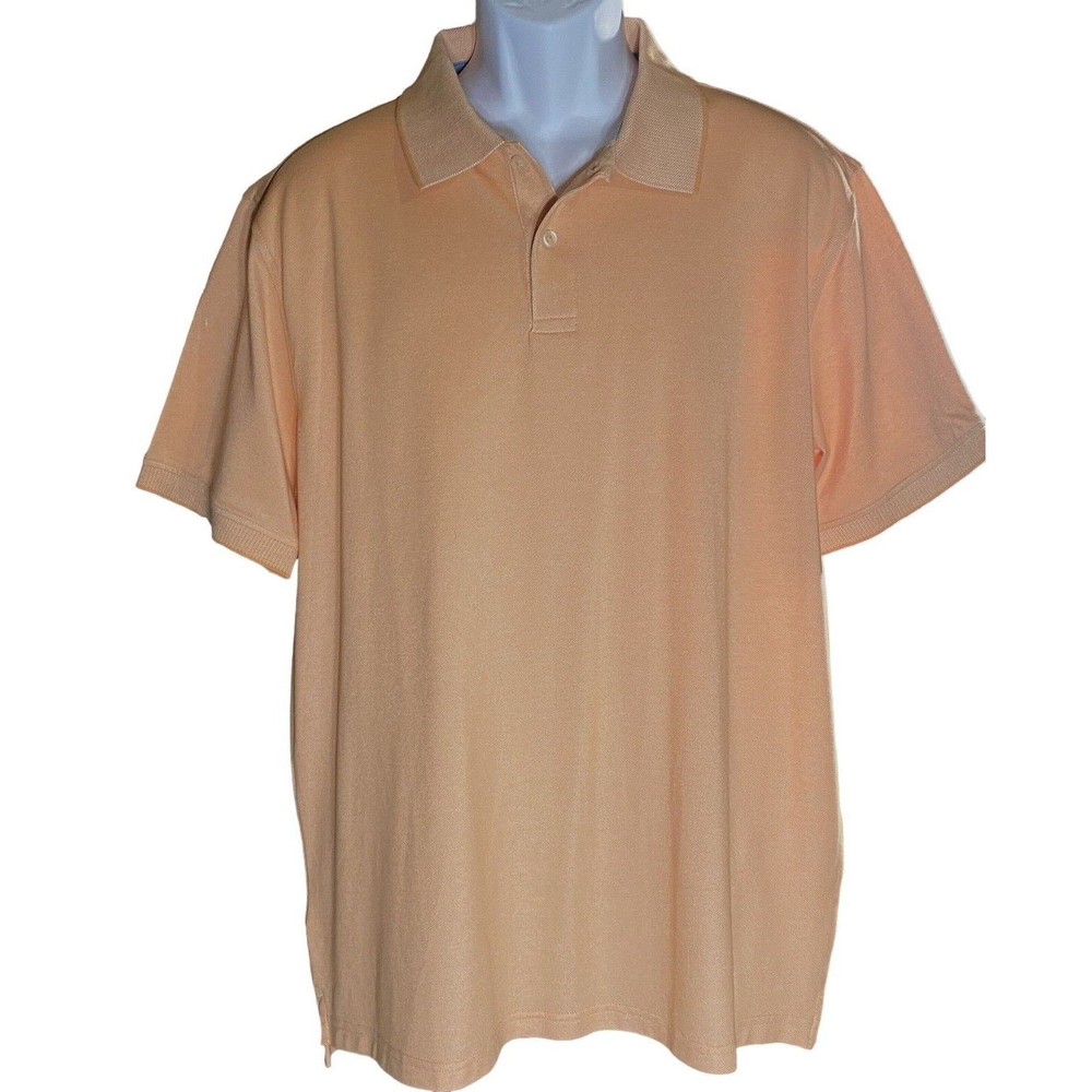 Members Mark Peach Golf Polo Stretch Short Sleeve Collared Shirt for Men  -image