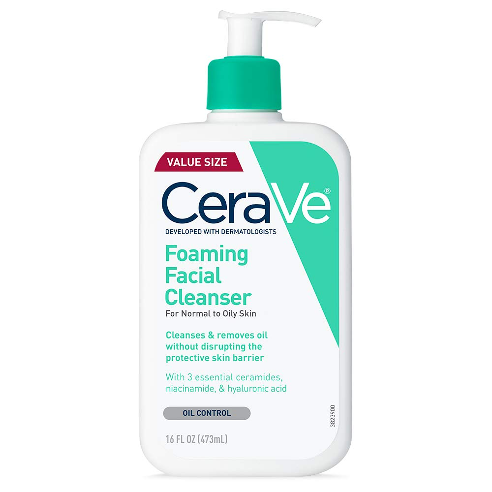 Foaming Facial Cleanser, Daily Face Wash for Oily Skin, Hyaluronic Acid + Cerami