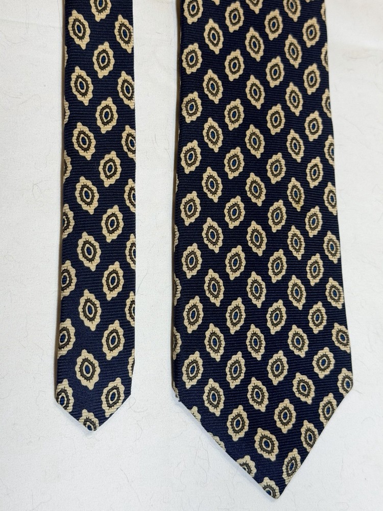 Pride Of England Necktie Blue 100% Silk Woven In Italy, Made In USA
