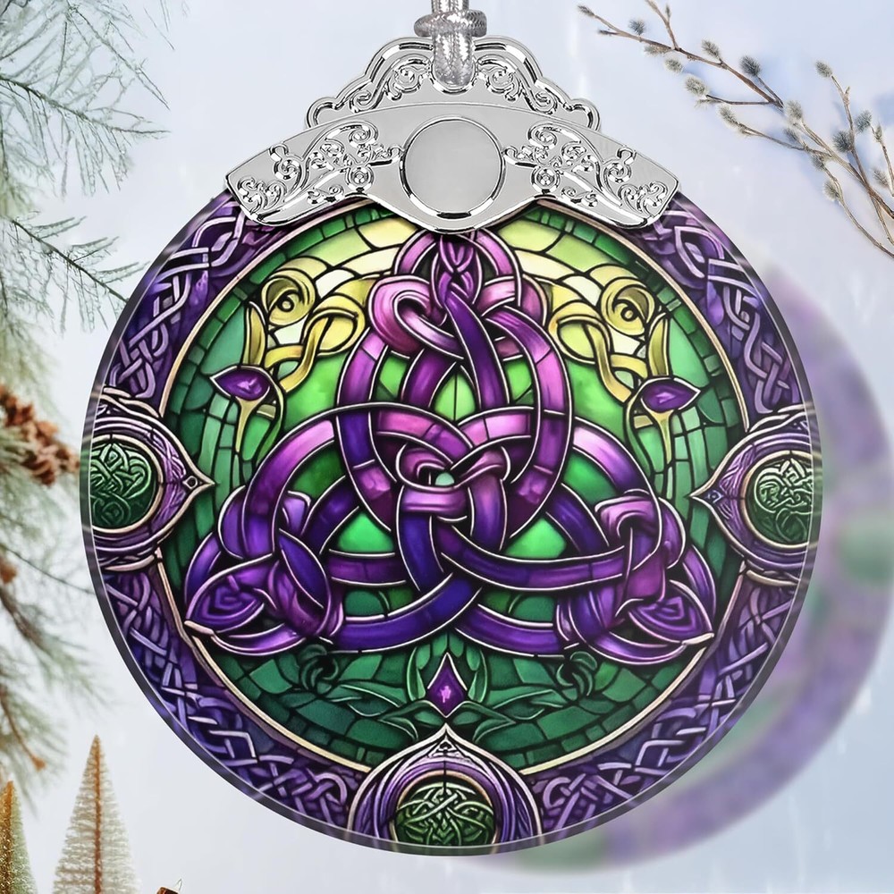 Christmas Ornament - Stained Glass Celtic Knot -