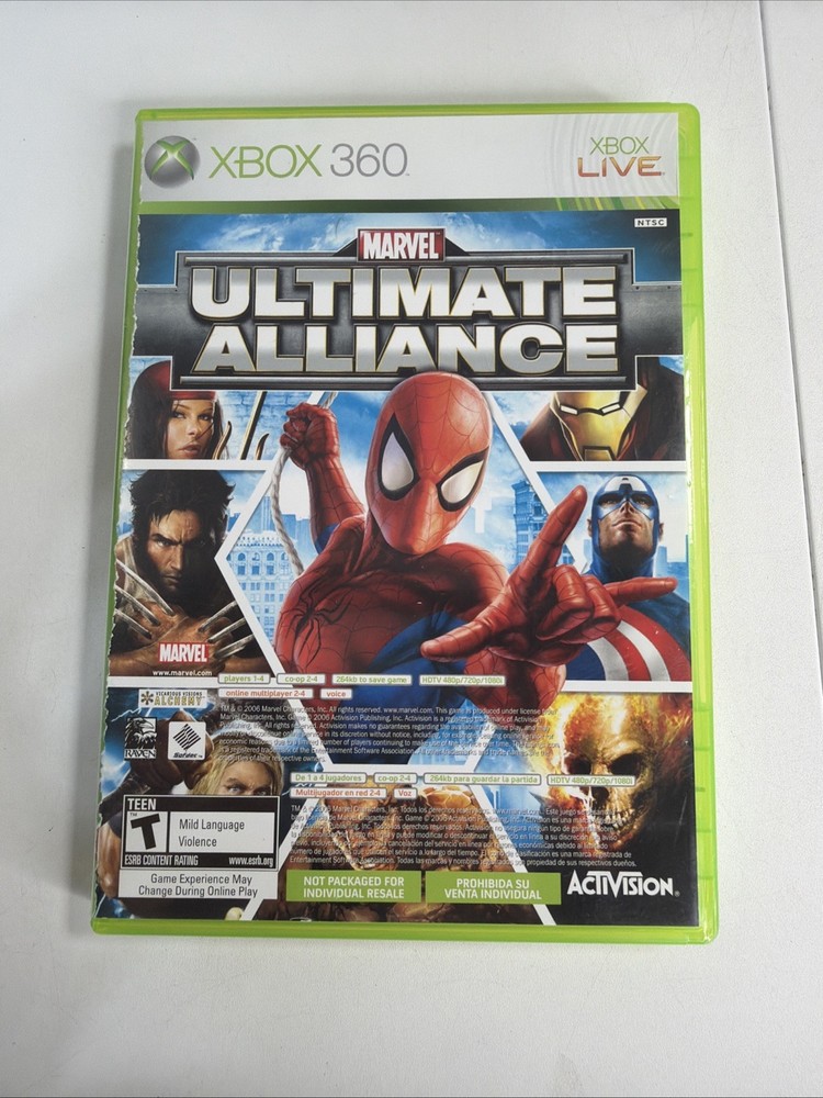 Marvel: Ultimate Alliance (Microsoft Xbox 360, 2006) W/ Manual