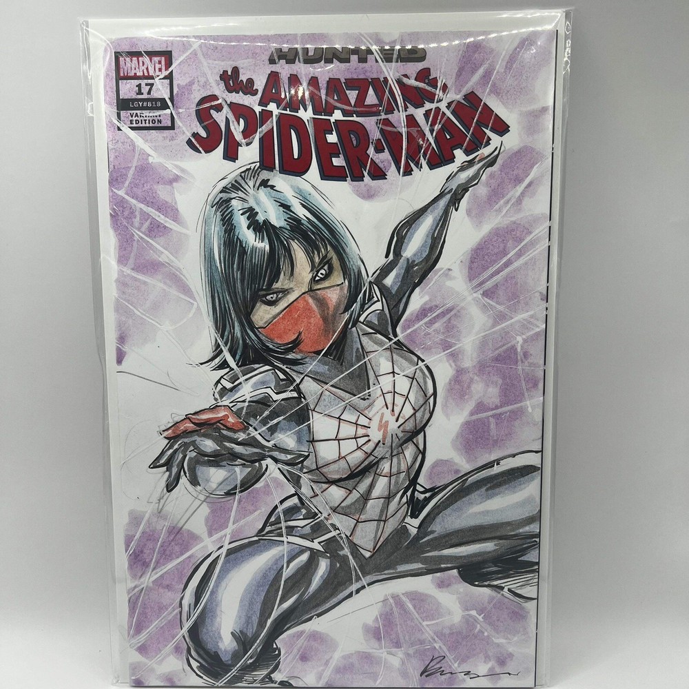 Amazing Spider-Man #17 Hunted - Silk Sketch And Signed By Buzz - Marvel Comics