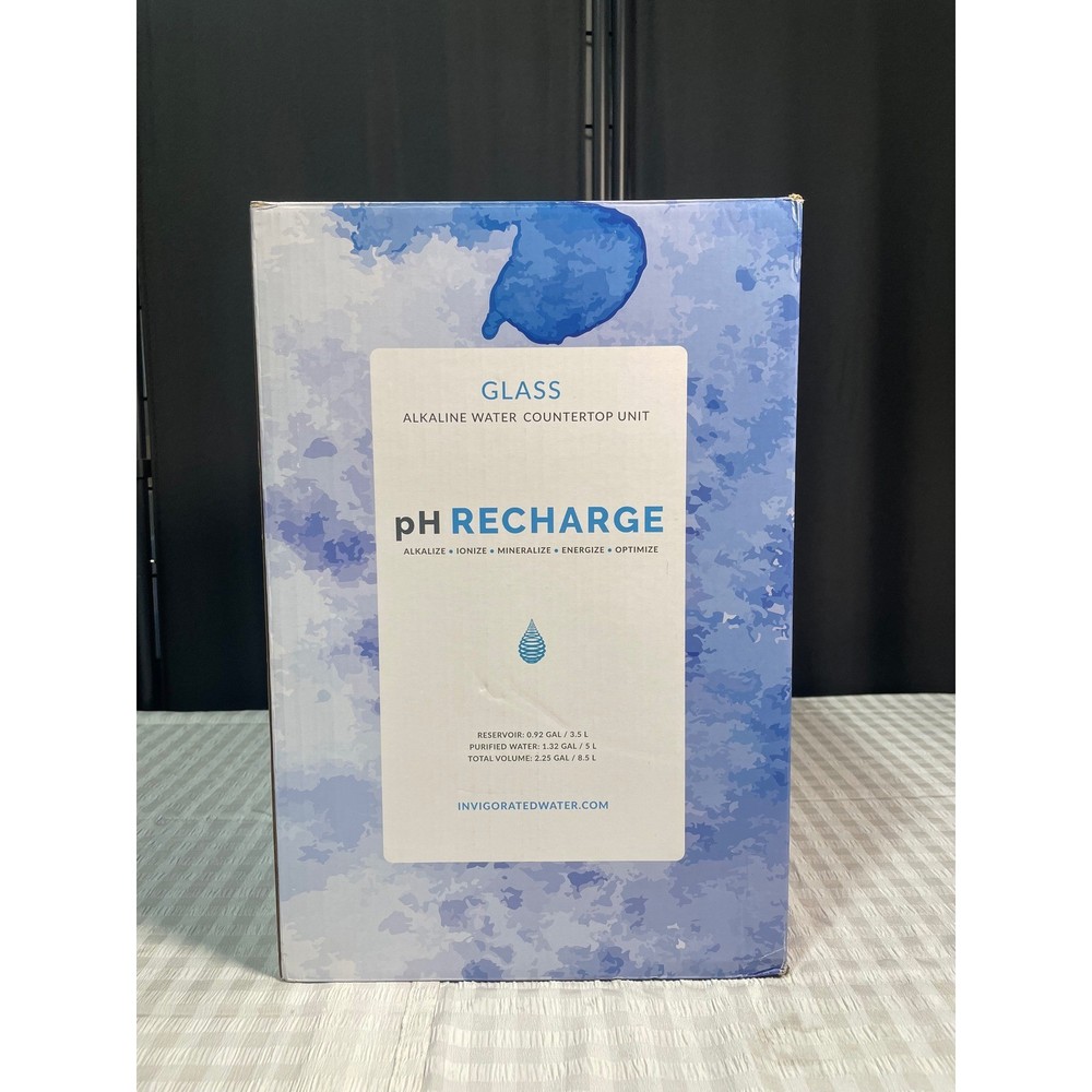 Invigorated Water pH RECHARGE Glass Alkaline Water Countertop Filter System 8.5L