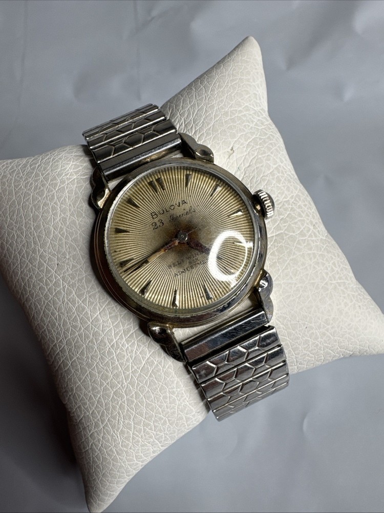 Vintage 1956 Bulova 23 H Sunburst Dial Self-Winding 10BPAC Watch Working