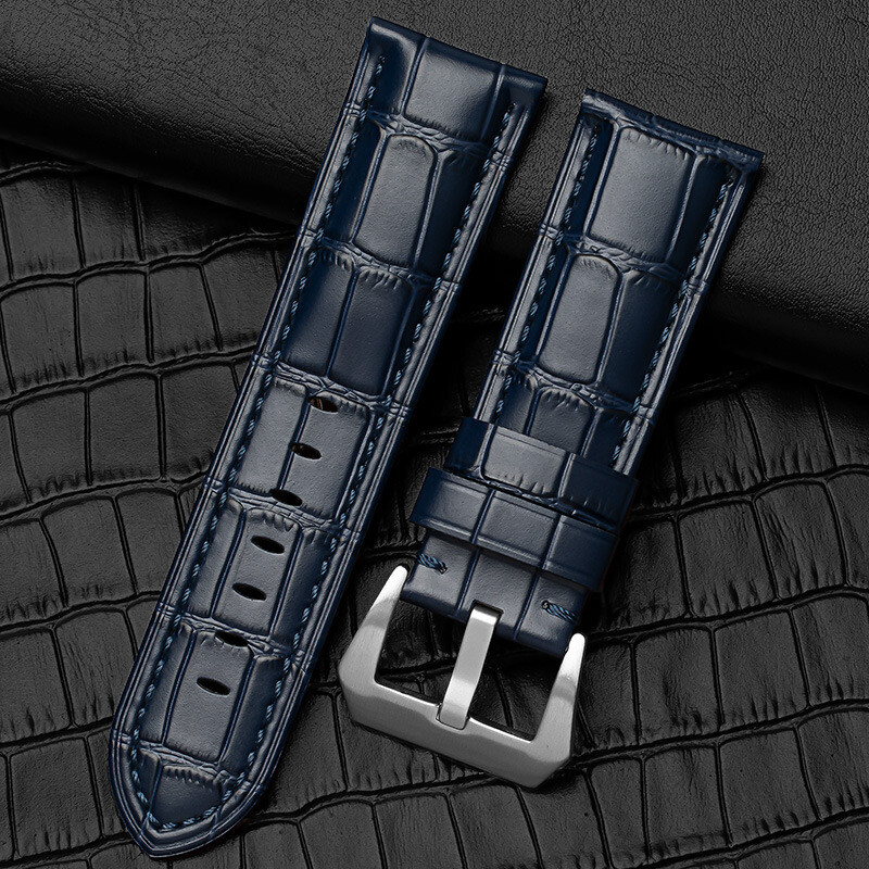 22Mm Pam Leather Watch Band Strap Fits For Panerai Marina Luminor Gmt Watch New