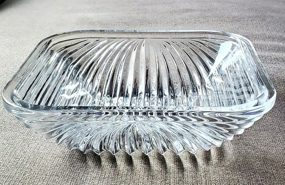 Villeroy & Boch Crystal Quadra 8x8 Square Ribbed Bowl Made in W Germany