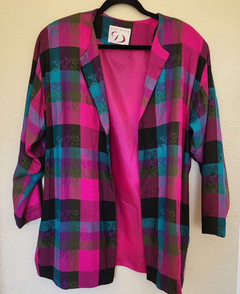 Doncaster Open Jacket Womens Size 8 Floral Block Multicolor Bohemian Colorful