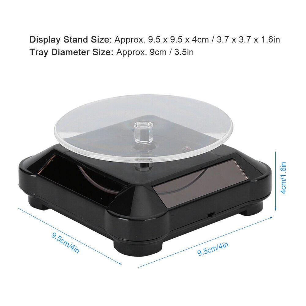 Jewelry Display Stand Solar Powered Rotating Turntable Electric Jewelry Display