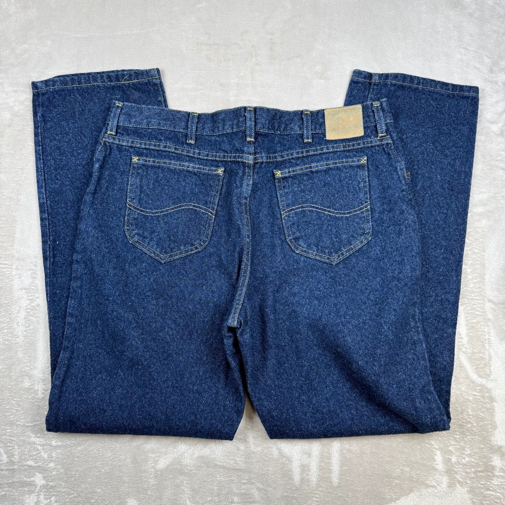 Vintage 80s-90s Lee MR Bootcut Jeans 40x34 Dark Wash Flared Denim
