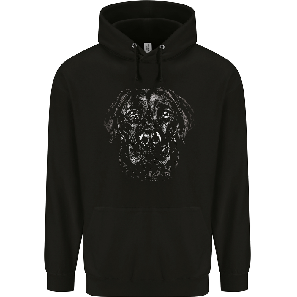 Monchrome Labrador Dog Mens 80% Cotton Hoodie